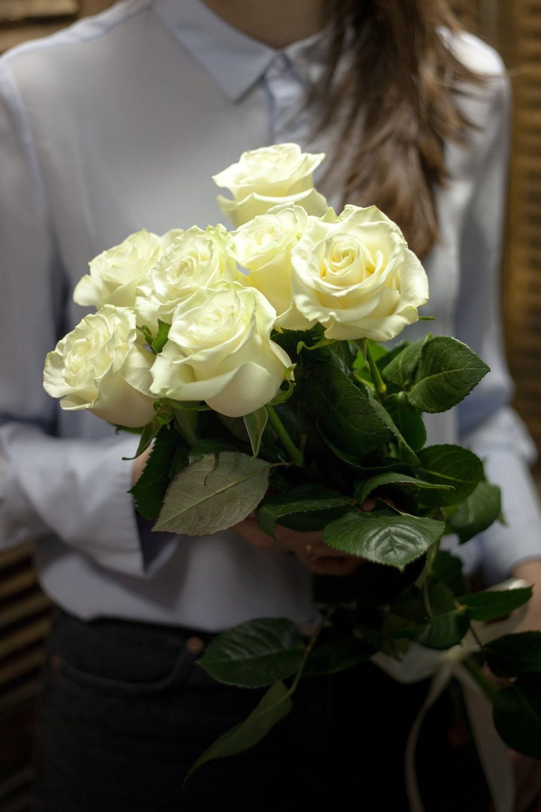 шляпная коробка с розами и гипсофилой для подарка в Улан-Удэ