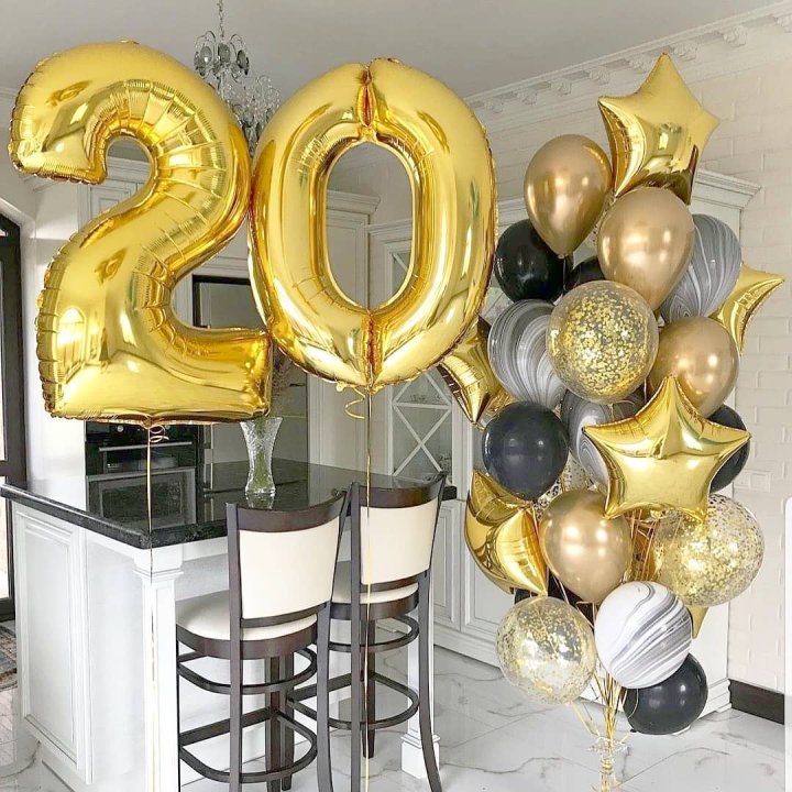 Фольгированный шар Золотая Цифра в Улан-Удэ