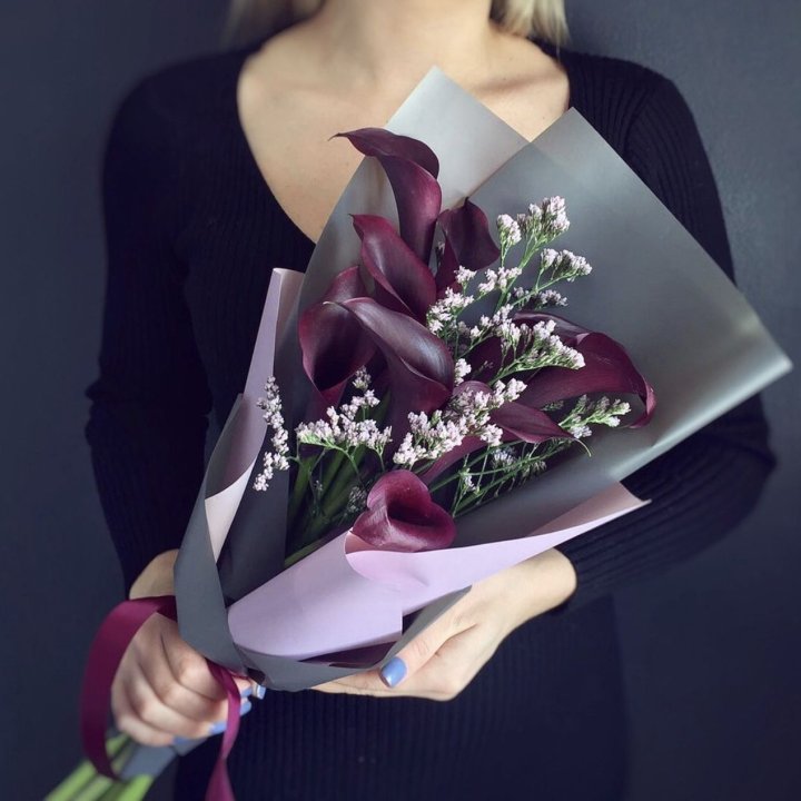 Букет фиолетовых калл в Улан-Удэ