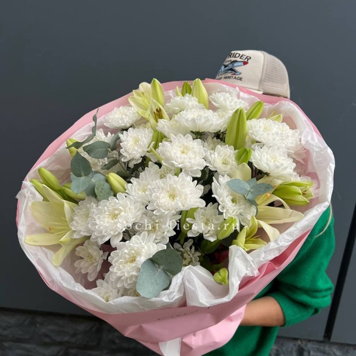  Букет  хризантемы и лилии в Улан-Удэ