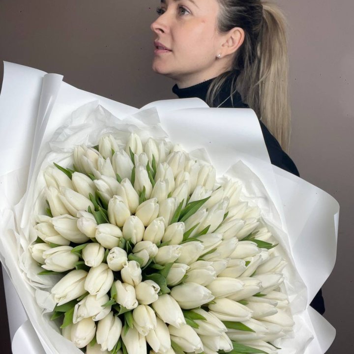 101 белый тюльпан №2 в Улан-Удэ