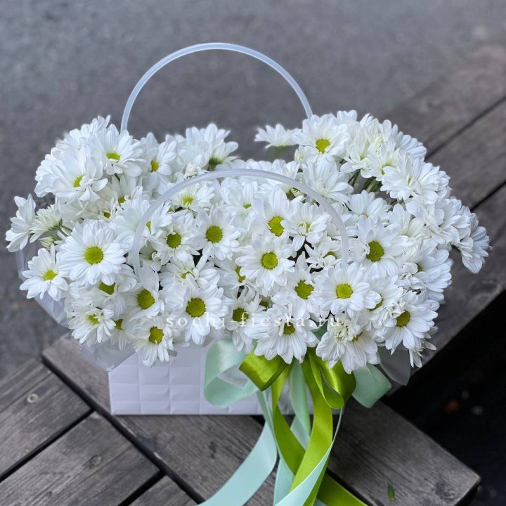 Сумка с хризантемами ромашками в Улан-Удэ