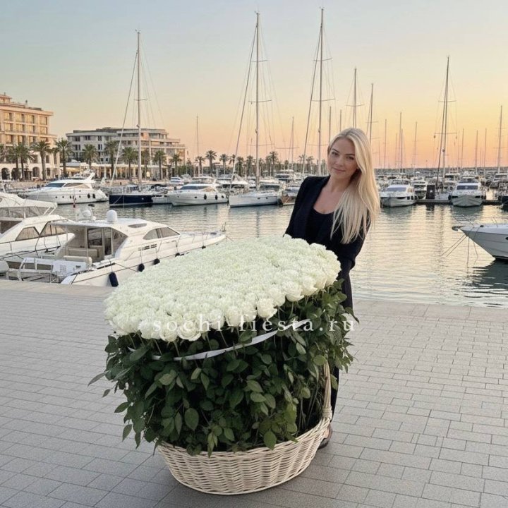 301 высокая роза в корзине в Улан-Удэ