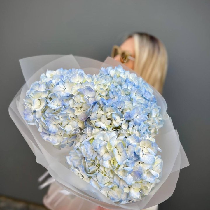 Букет из 3 голубых гортензий  в Улан-Удэ