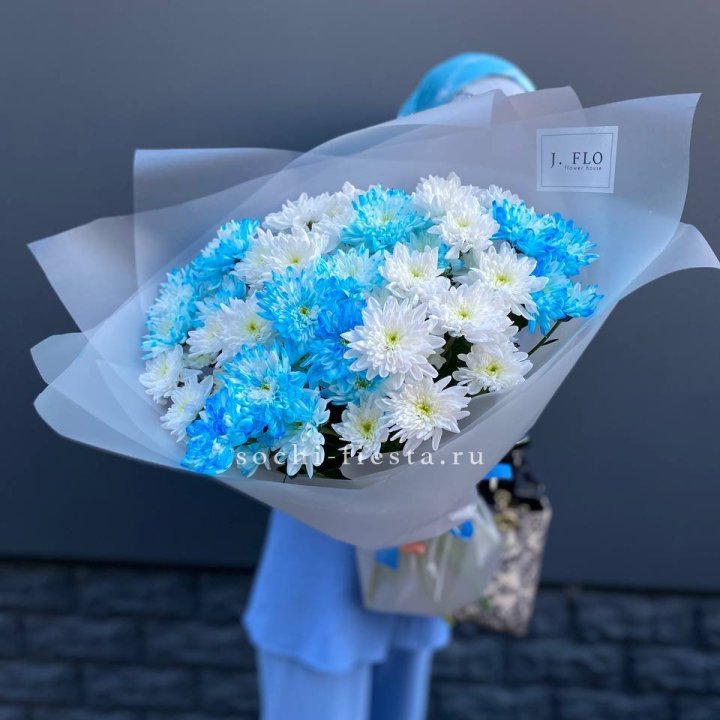 Букет хризантем "Голубая снежинка" в Улан-Удэ