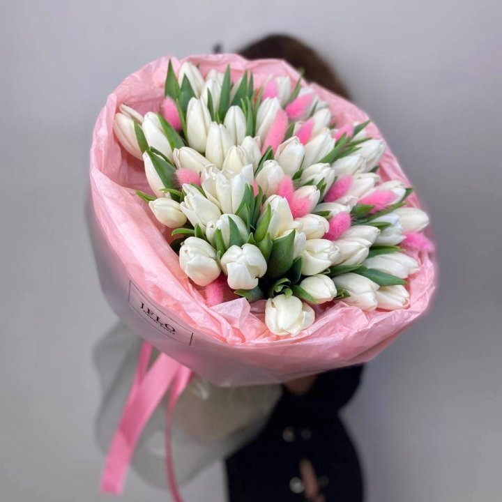 51 белый тюльпан "Рози" в Улан-Удэ