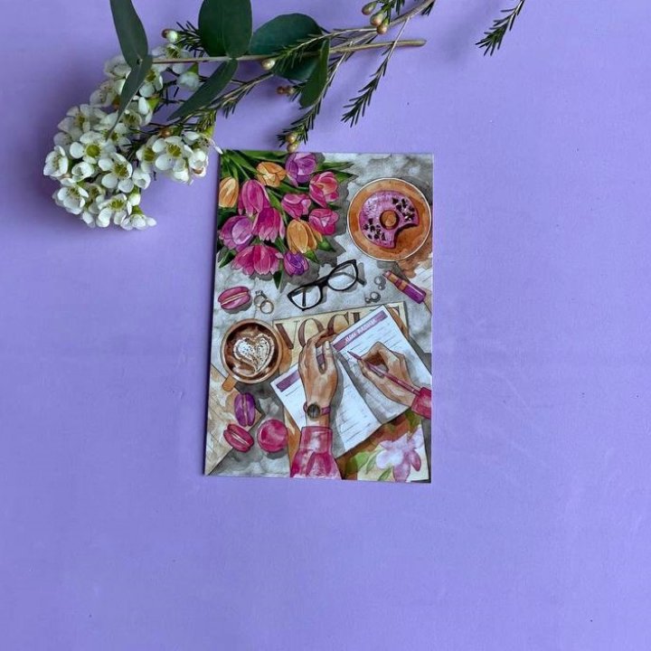 Открытка к букету "Леди на работе" в Улан-Удэ