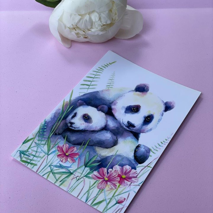 Открытка к букету "Объятие Панды" в Улан-Удэ