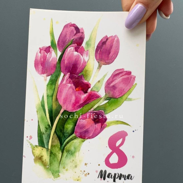 Открытка к букету "8 марта!" в Улан-Удэ