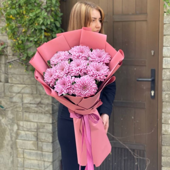 Букет хризантем розовый в Улан-Удэ