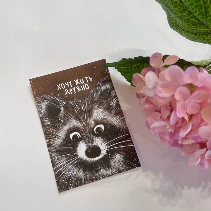 Открытка к букету "Енотик" в Улан-Удэ