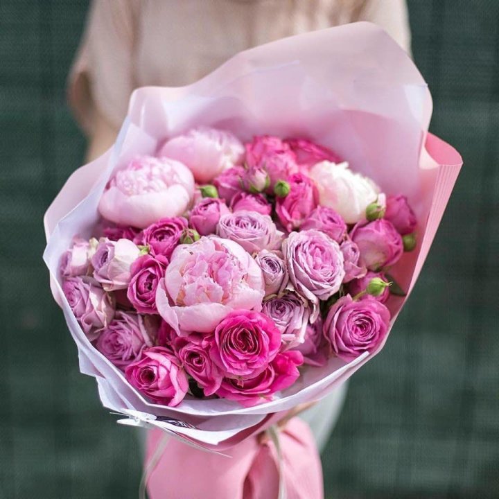 Букет с пионами "Леси" в Улан-Удэ