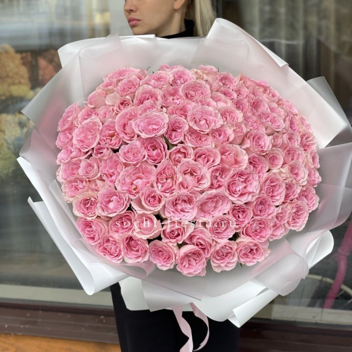 101 нежно-розовая роза в Улан-Удэ