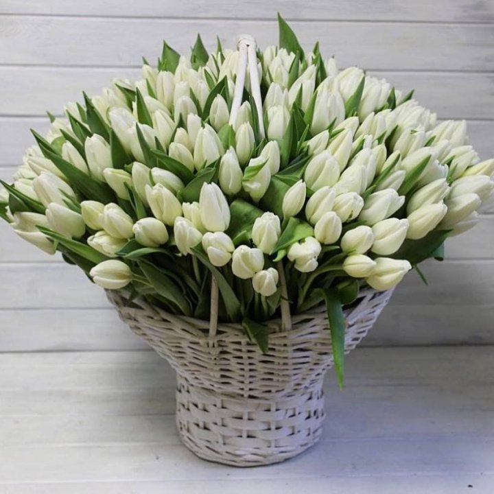 Корзина из 151 тюльпана в Улан-Удэ
